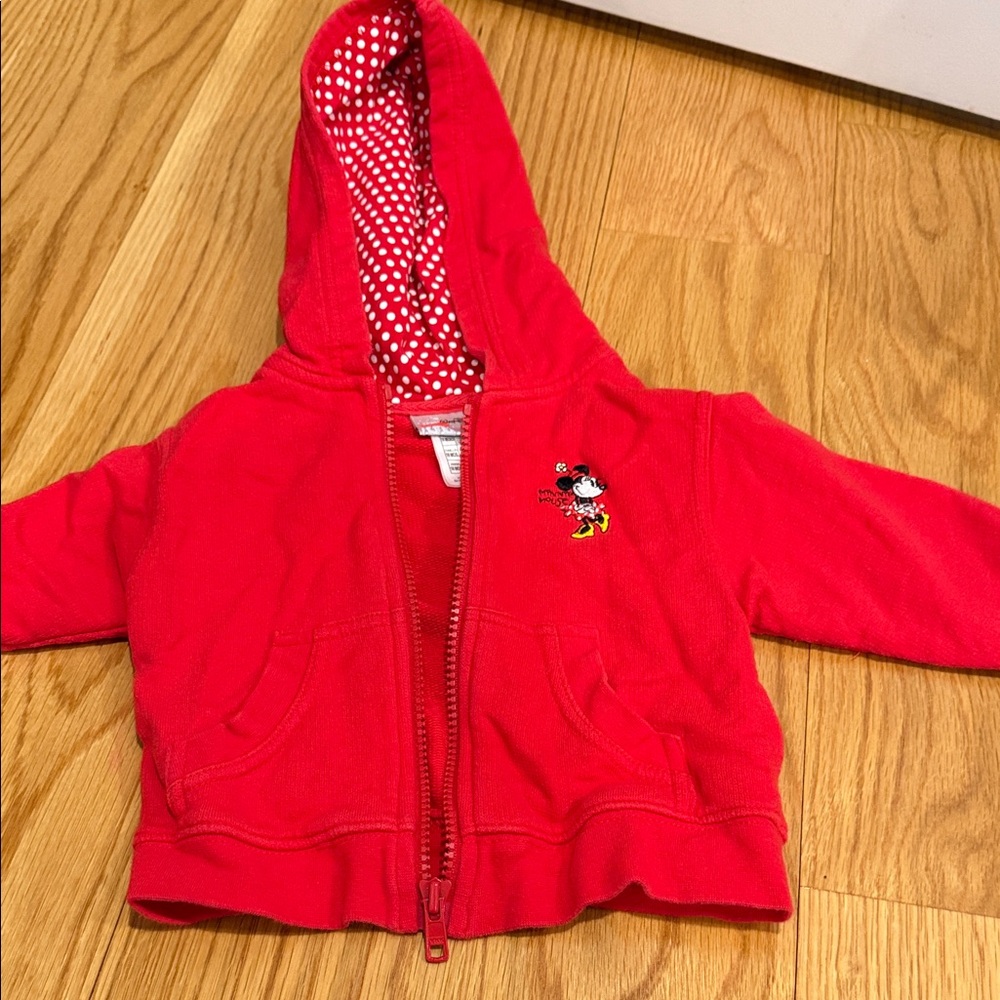 Kids Red Hoodie with Minnie Mouse Character Design